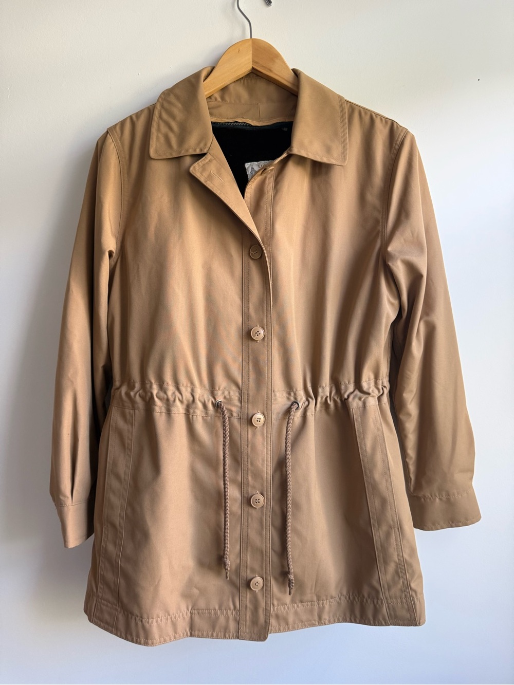 London Fog Tan Drawstring Trench Coat